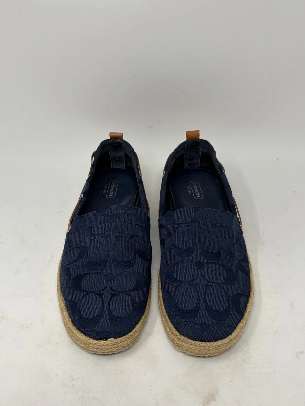 Coach Mellow Signature Jacquard Logo Espadrilles Flats Size 8.5